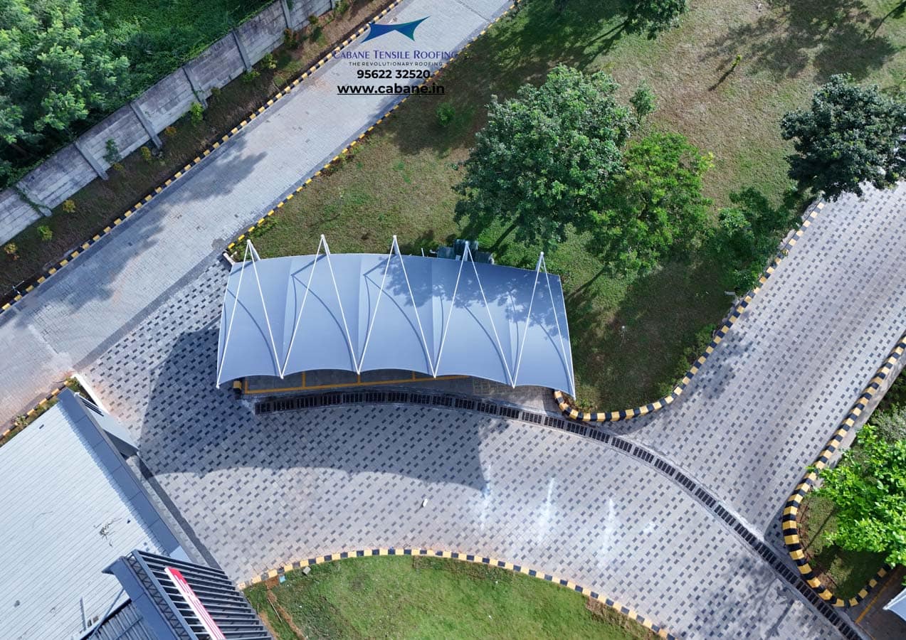 Cantilever tensile car porch in India