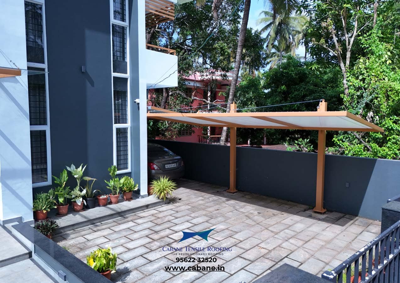 Car Porches tensile project 6 by Cabane Tensile Roofing